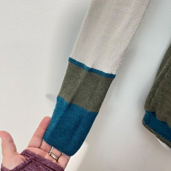 Horny  Toad Colorblock Stripe Merino Wool‎ V Neck Sweater Size XS - Picture 3 of 8